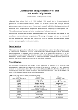 Classification and geochemistry of arid and semi