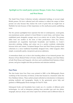 Spotlight on five small poetry presses: Barque, Crater, Face
