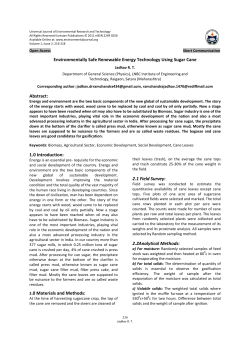 Environmentally Safe Renewable Energy Technology Using Sugar