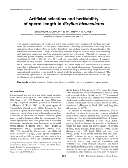 Artificial selection and heritability of sperm length in Gryllus