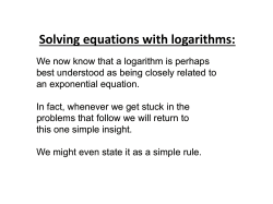 Solving equations with logarithms: