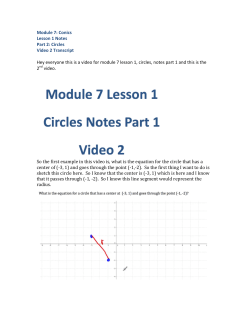 Module 7 Lesson 1 Circles Video 2 Transcipt