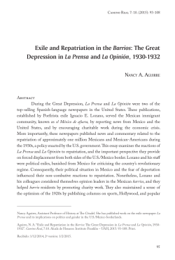 Exile and Repatriation in the Barrios: The Great Depression in La