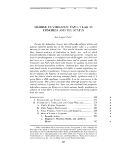 sharing governance: family law in congress and the states