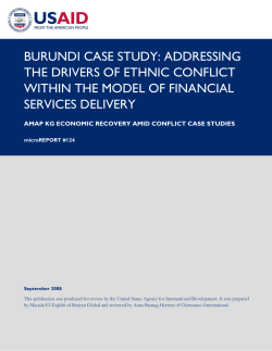 Burundi Case Study: Addressing the Drivers of Ethnic Conflict within
