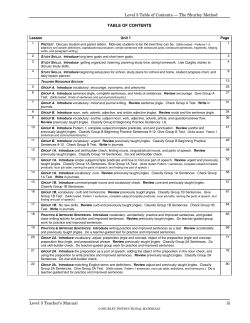 Level 3 Table of Contents &mdash; The Shurley