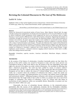 Revising the Colonial Discourse in The Last of The Mohicans