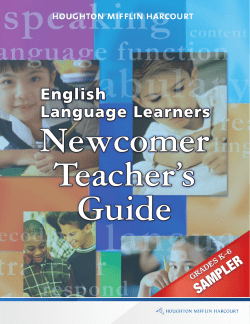 Newcomer Teacher`s Guide - Houghton Mifflin Harcourt