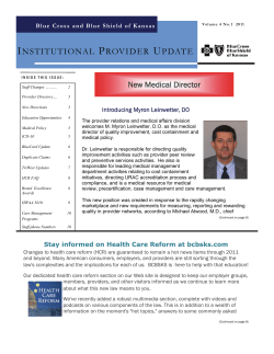 Stay informed on Health Care Reform at bcbsks.com