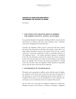 The role of legislative draftsmen in