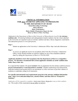 entrance audition requirements