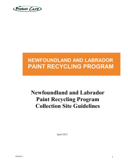 Newfoundland and Labrador Paint Recycling Program Collection