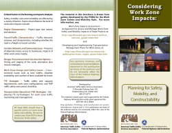 Considering Work Zone Impacts - The National Work Zone Safety