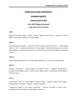 THIRUVALLUVAR UNIVERSITY HUMAN RIGHTS