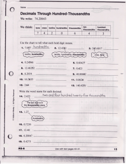 Decimals Through Hundred