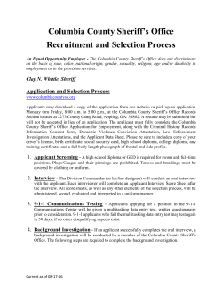 CCSO Recruitment and Selection Process
