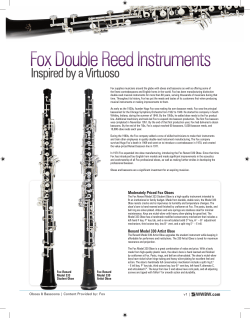 Fox Double Reed Instruments - Woodwind Methods Resource File