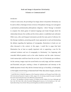 1 Book and Image in Byzantine Christianity