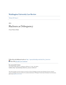 Blackness as Delinquency - Washington University Open Scholarship