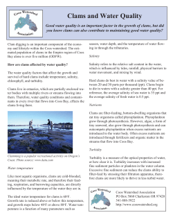 Clams and Water Quality - Coos Watershed Association