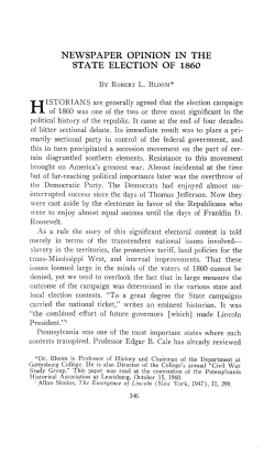newspaper opinion in the state election of 1860