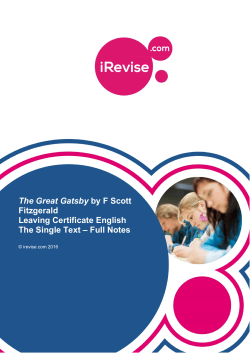 The Great Gatsby by F Scott Fitzgerald Leaving Certificate
