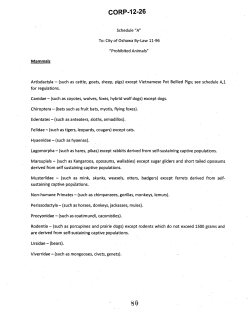 Mammals - City of Oshawa