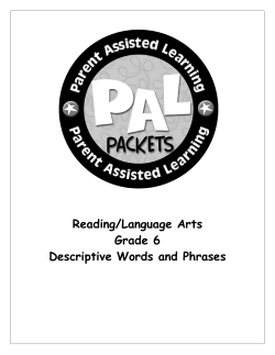 Reading/Language Arts Grade 6 Descriptive Words and Phrases