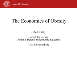 The Economics of Obesity