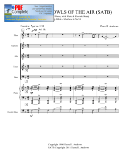 BEHOLD THE FOWLS OF THE AIR - New Music USA Online Library