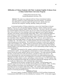 Difficulties of Chinese Students with Their Academic English