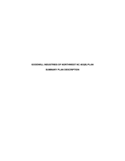 GOODWILL INDUSTRIES OF NORTHWEST NC 403(B) PLAN