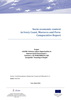 Socio-economic context in Ivory Coast, Morocco and Peru