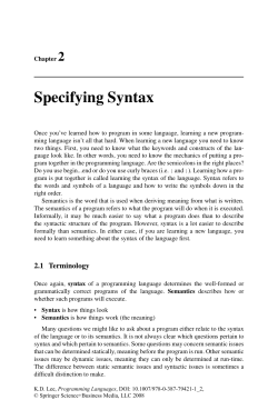 Specifying Syntax