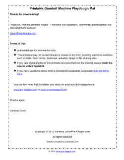 Printable Gumball Machine Playdough Mat - Pre