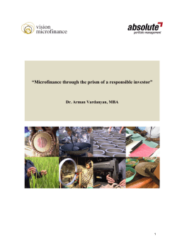 Microfinance through the prism of a responsible investor - C