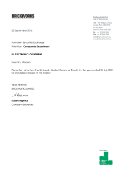 Review of Results FY July 2016