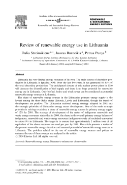 Review of renewable energy use in Lithuania