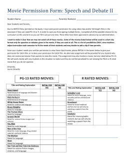 Movie Permission Form: Speech and Debate