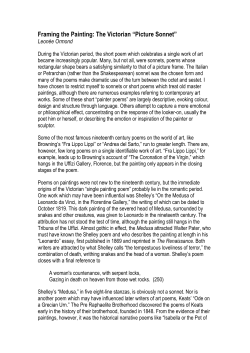 Framing the Painting: The Victorian &ldquo;Picture Sonnet&rdquo;