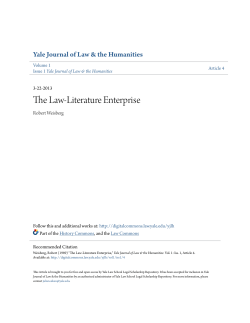 The Law-Literature Enterprise - Yale Law School Legal Scholarship