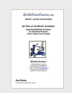 Import Procedures Mobility Scooters