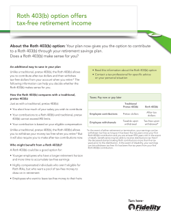 Roth 403(b) option offers tax