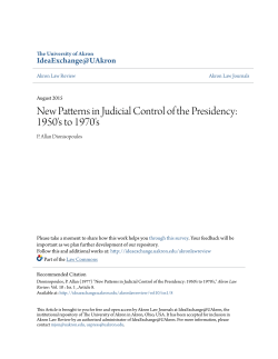 New Patterns in Judicial Control of the Presidency: 1950`s to 1970`s