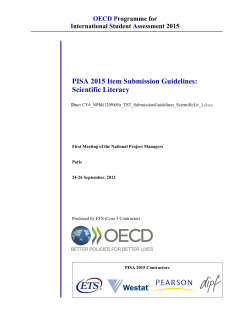 PISA 2015 Item Submission Guidelines: Scientific Literacy