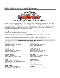 NHDRO Offer Free Gate Entry to all 2012 Champions