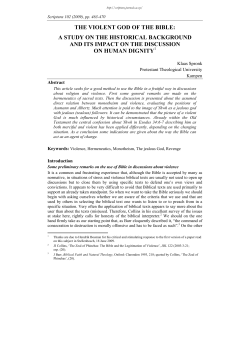 the violent god of the bible: a study on the historical