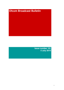 Broadcast Bulletin Issue number 161 05/07/10 PDF, 145.4 KB