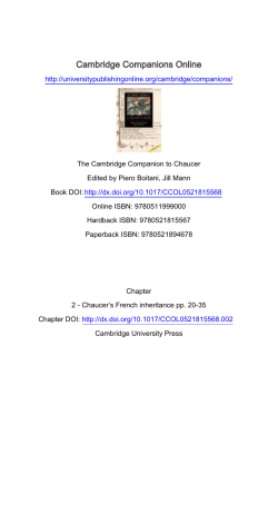 Butterfield Chaucer`s French Inheritance