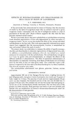 EFFECTS OF MONOSACCHARIDES AND DISACCHARIDES ON